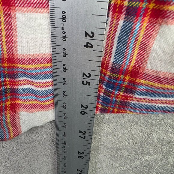 Womens Gap Red Multicolor Plaid Shirt Button Up Long Sleeve Rayon Blend XL Tall - Picture 6 of 7